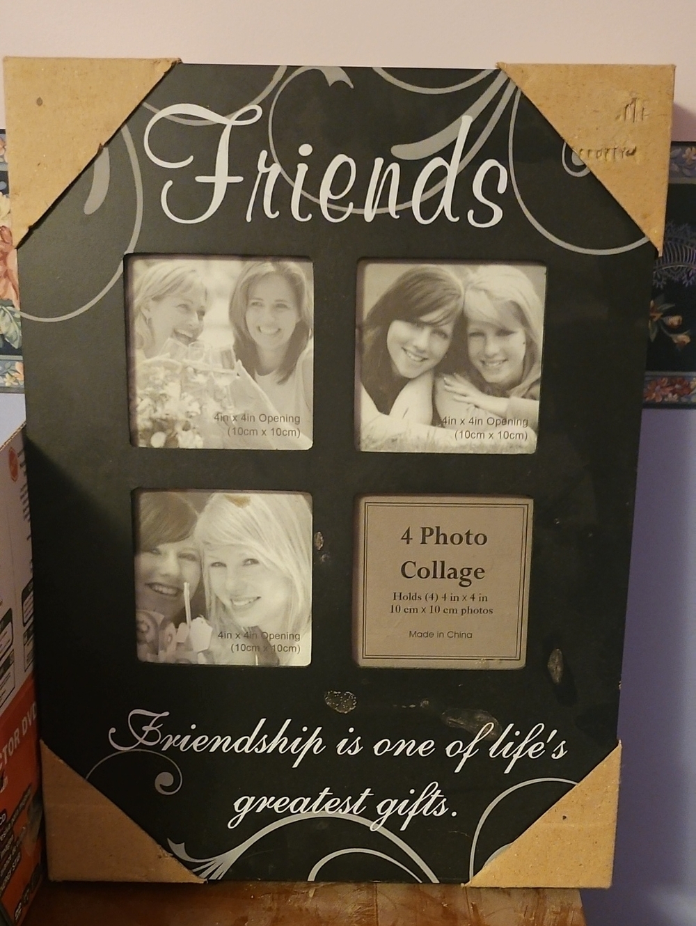 Friends Black 4-Opening Photo Collage Frame